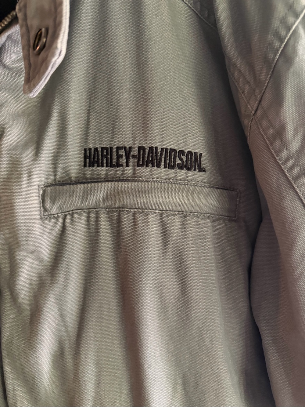 Grey Harley Davidson Jacket Mens XL Embroidered - Picture 2 of 9